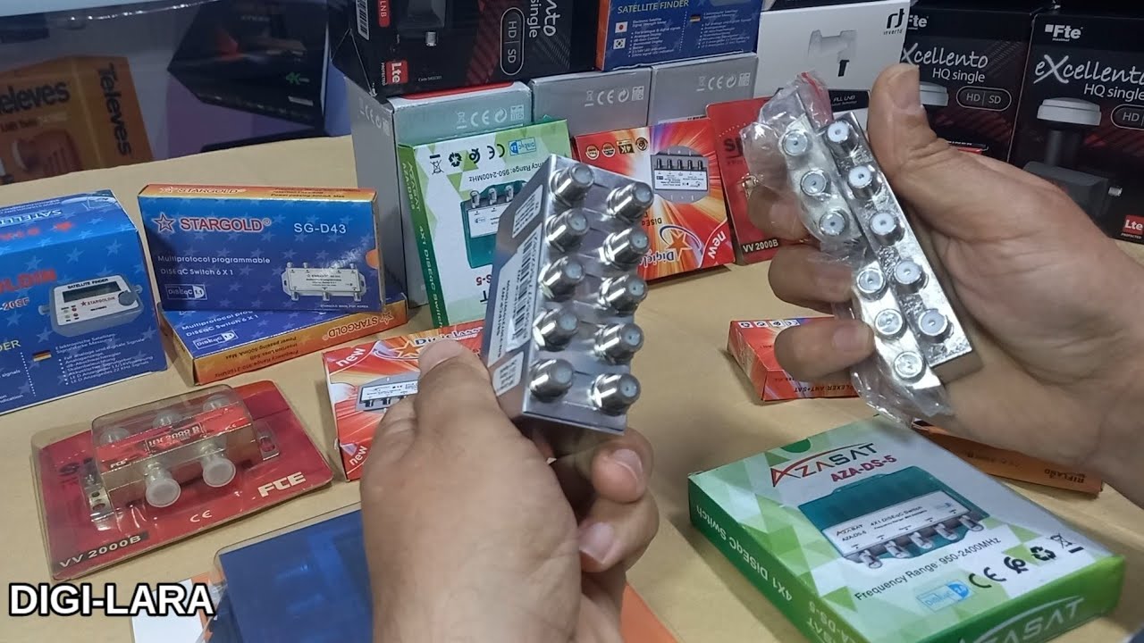 💣طــريقة الصحيحة دمج💥switch DiSEqC  1x4 💯 جمع الأقمار على سويش