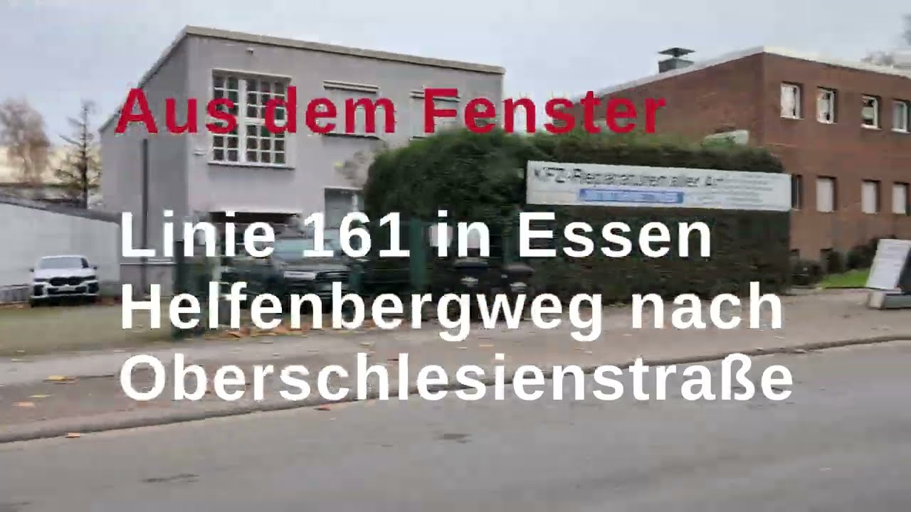 Aus dem Fenster: Buslinie 161 in Essen im Essener Osten / Bus Ride Essen: Line 161 (Window View)