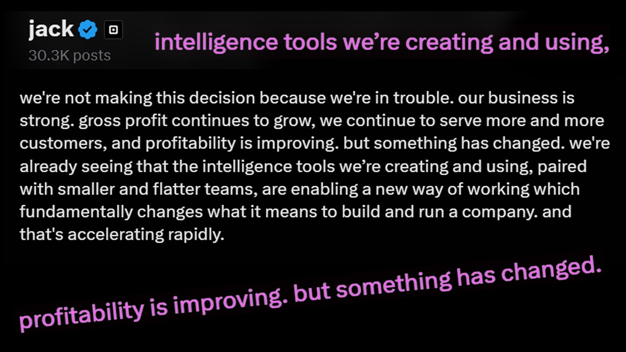AI labor savings have arrived - Blocks cuts 40% of its staff