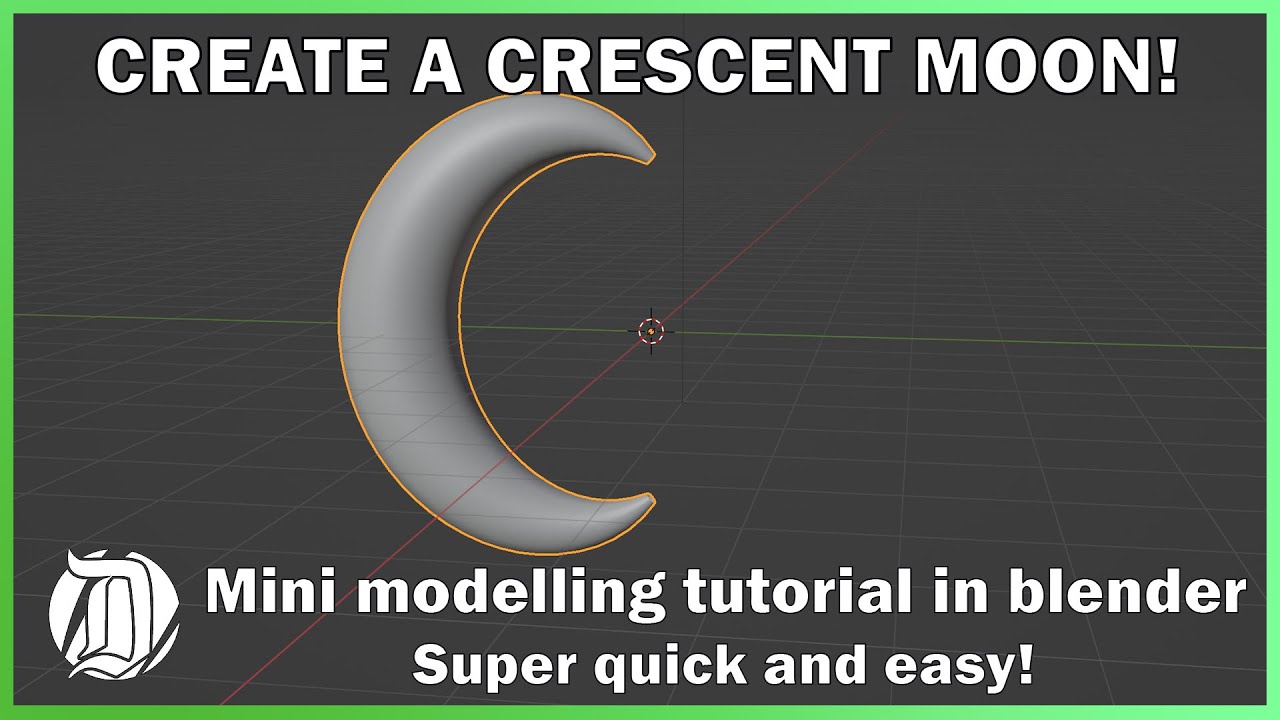 Create a simple crescent moon! A mini blender modelling tutorial, quick, easy, learn new technique!