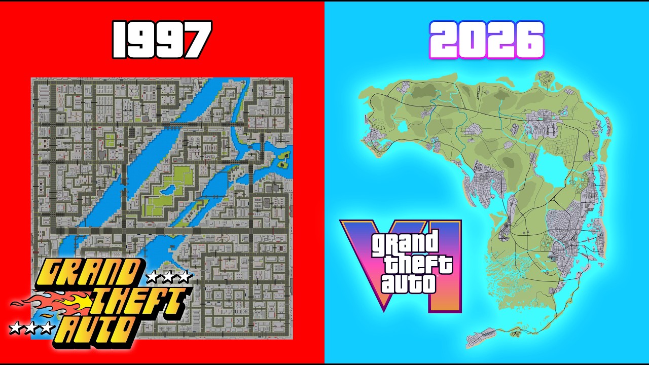GTA Map Evolution 1997–2026 | All GTA Maps From Old to New