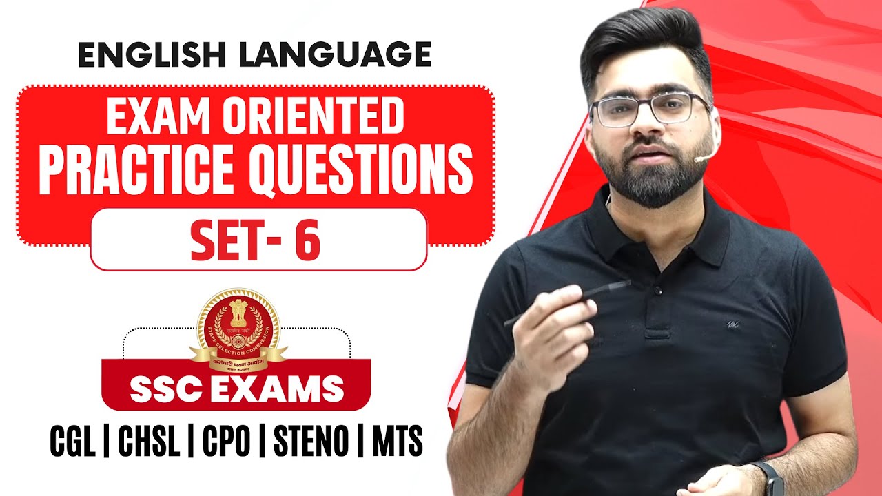 (Set-6) Exam Oriented Practice Questions | English For SSC CGL, CHSL, CPO, MTS | Tarun Grover