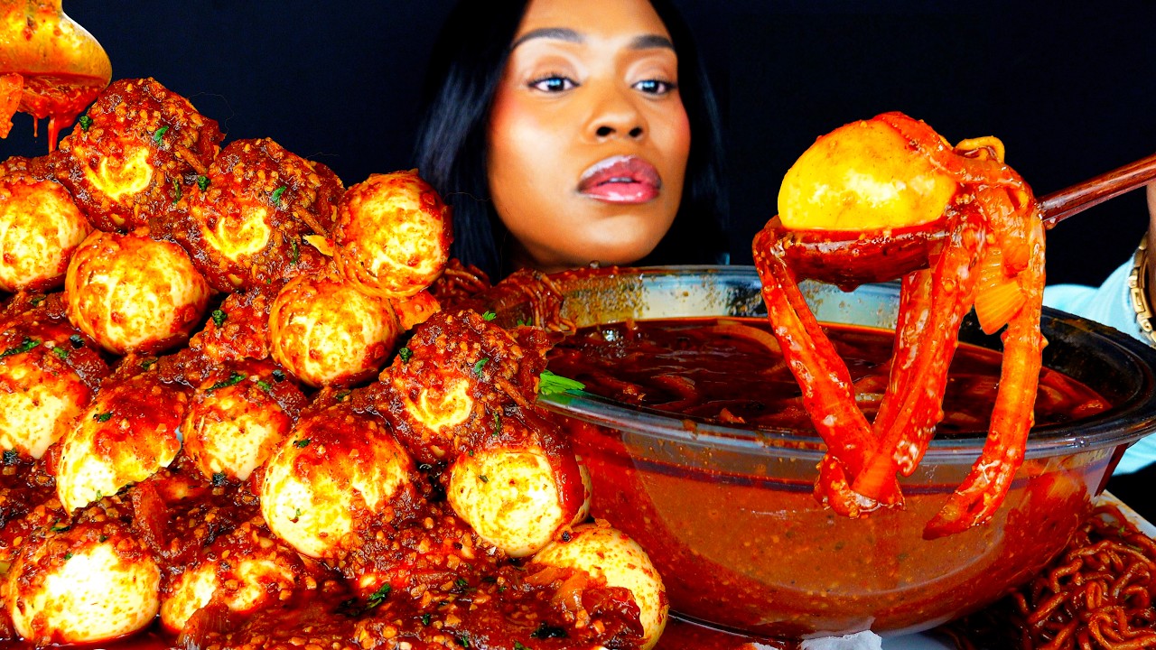 BOILED EGG MUKBANG | ASMR EATING CAJUN SEAFOOD BOIL SAUCE 10 SPICY BOILED EGGS CHALLENGE | EGG BOIL