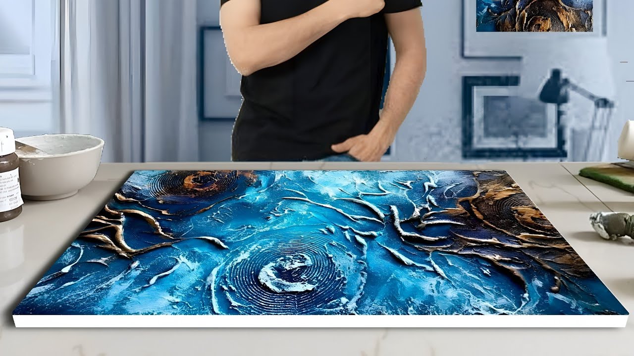 Mastering TEXTURED Plaster Art On Canvas / ABSTRACT ACRYLIC Painting Tutorial / Palette Knife 