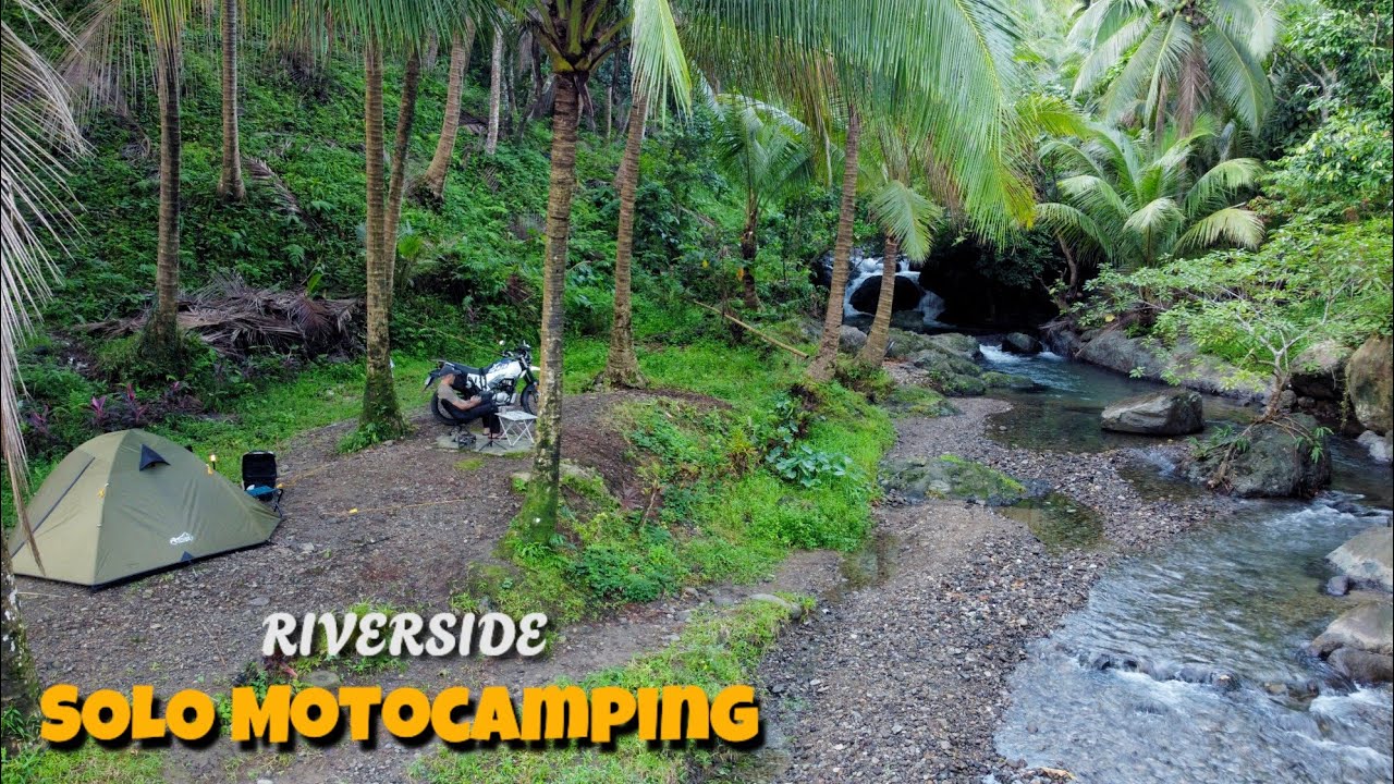SOLO ADVENTURE AND RIVERSIDE MOTOCAMPING, CLEAN & COLD WATER, SILENT VLOG 