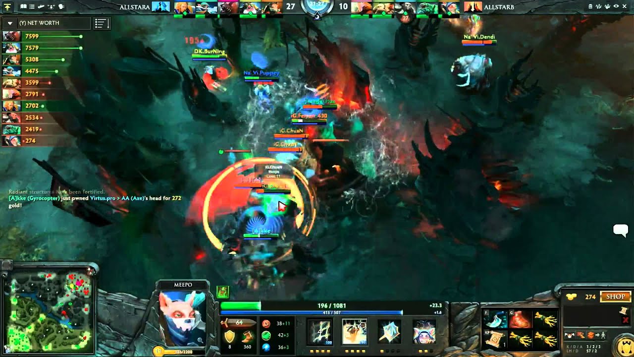 Dota 2 International 3: All Stars Game - With Dendi Trashtalk