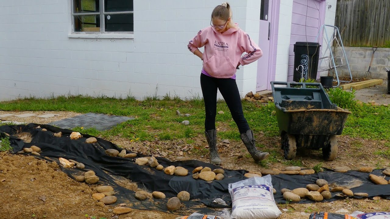 Transforming Our Backyard Garden || Part 3 || Awning and Dry Creek WIP