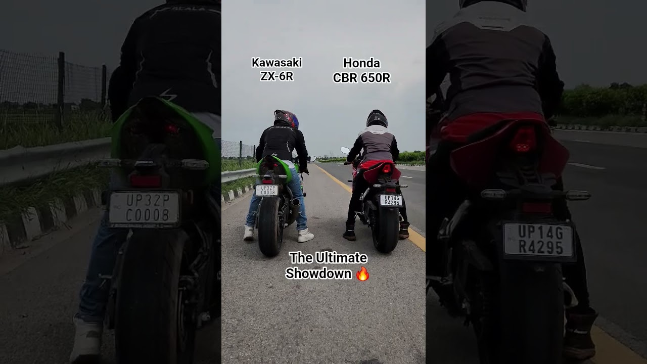 Kawasaki ZX-6R vs Honda CBR 650R #hondacbr #cbr #zx10r #motorcycle #kawasaki #zx6r #honda #fireblade