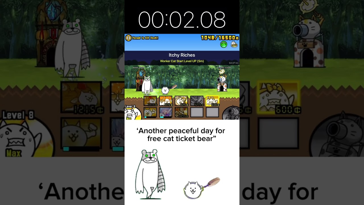 Speedrunning Free Cat Ticket Bear 😈 (Battle cats)