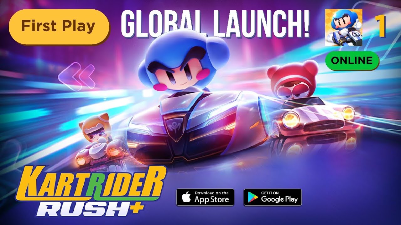 Kartrider Rush+ (iOS, Android) - First Play - Global Launch - Gameplay Part 1