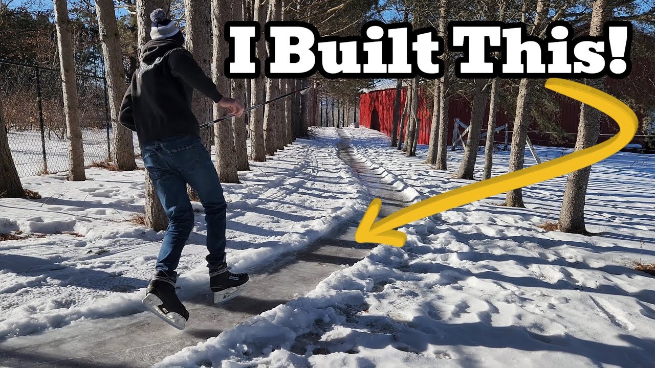 I built a skating trail from my HOUSE to my BARN🏠🏒