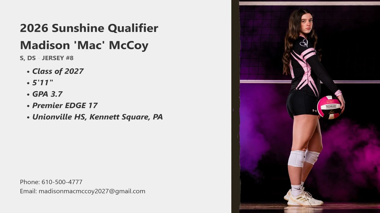 2026 Sunshine Qualifier Highlights - Madison ‘Mac’ McCoy 2027 S/DS 5’11’ GPA 3.7