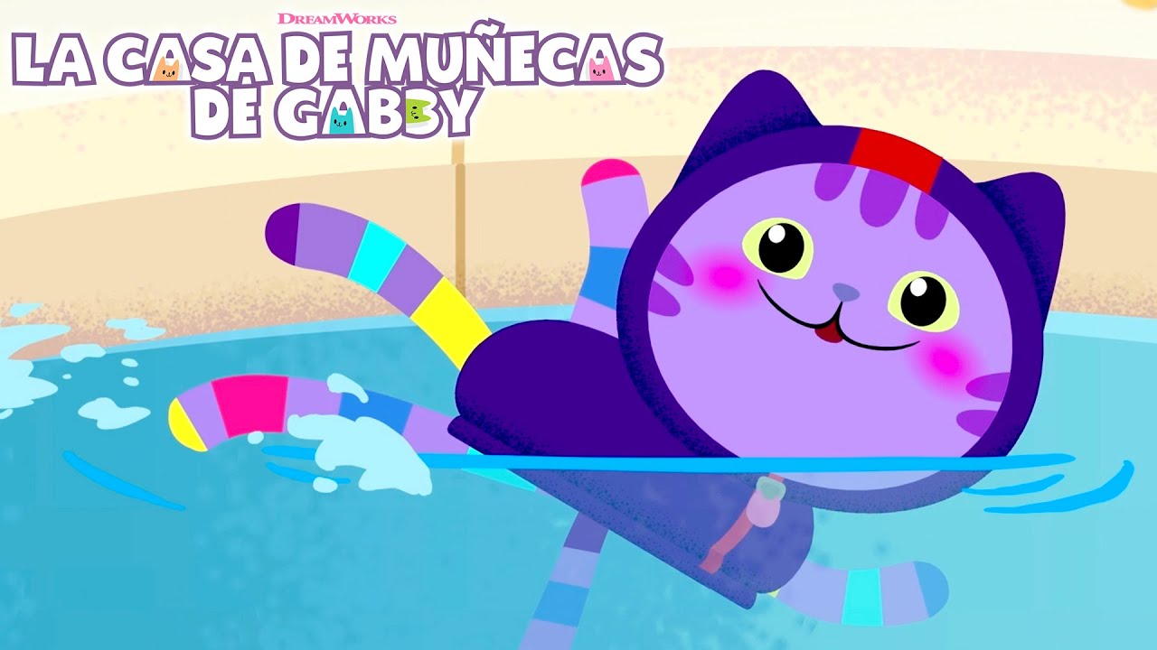 ¡DJ Musicat aprende a nadar y supera su miedo! | LA CASA DE MUÑECAS DE GABBY | Netflix