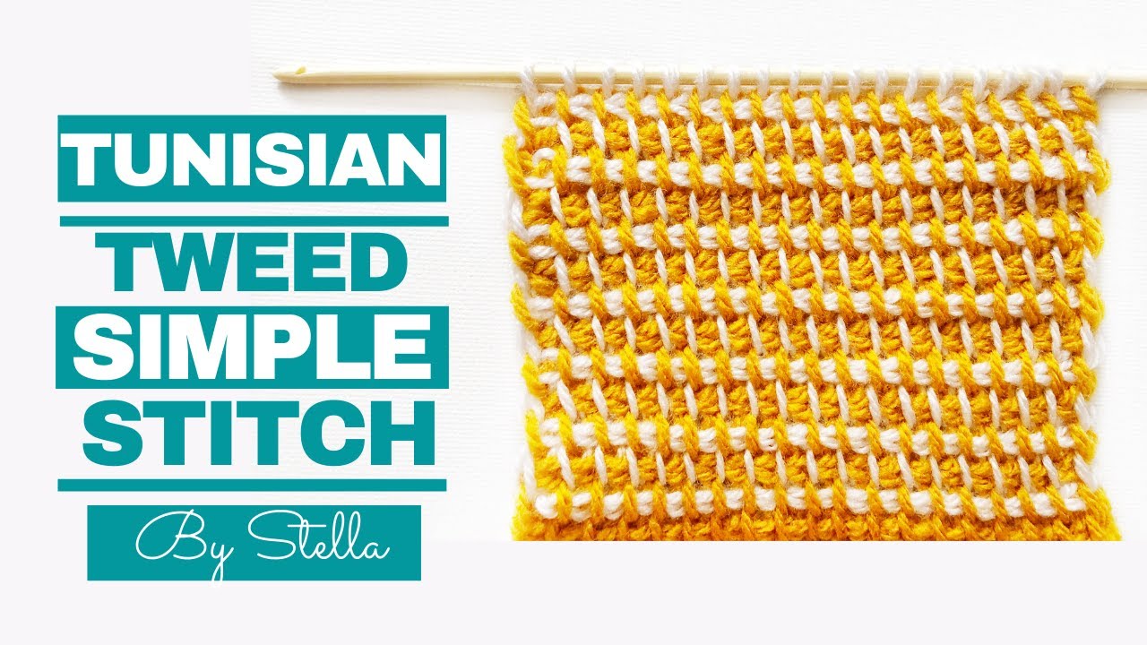 How To Do Tunisian Crochet Tweed Stitch.Tunisian Crochet Tutorial For Beginners.By Stella