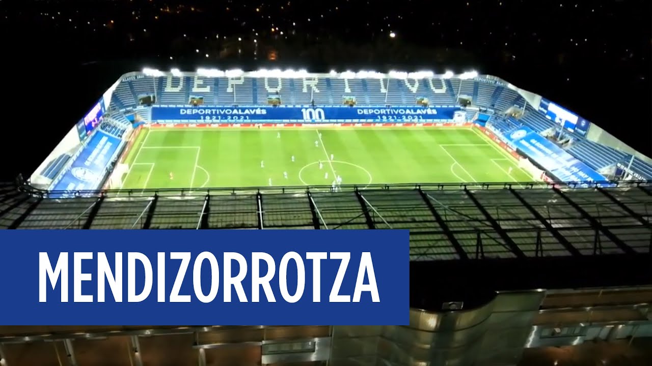 Mendizorrotza a vista de pájaro en el partido del Centenario albiazul