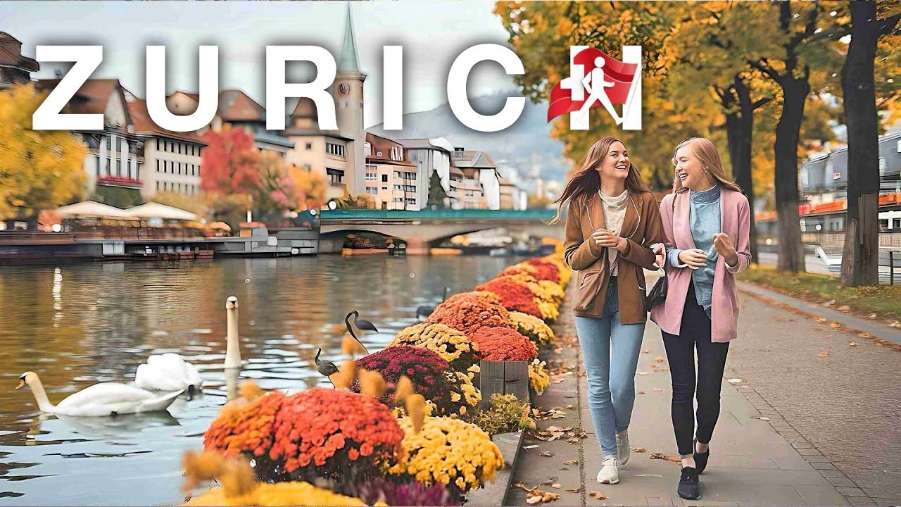 Autumn Vibes at Zurich Lake | Walking Tour in Switzerland 🇨🇭