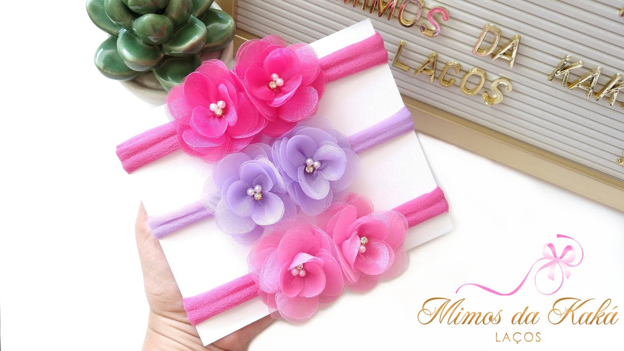 Faixa para Bebê Flor Orquídea/Diy Ribbon Bow - Kaká Magalhães