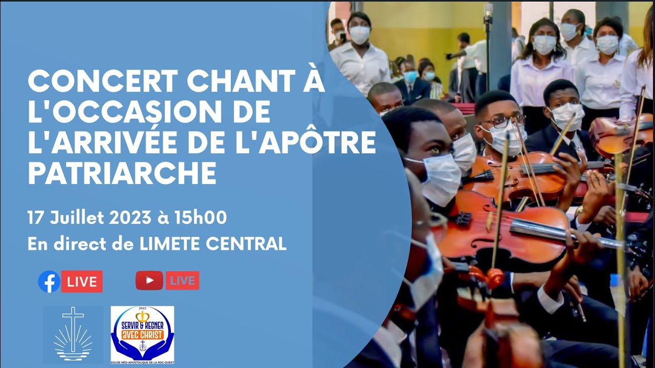 Concert prévu pour la visite de l'Apôtre-patriarche Jean-Luc Schneider en RDC - Ouest