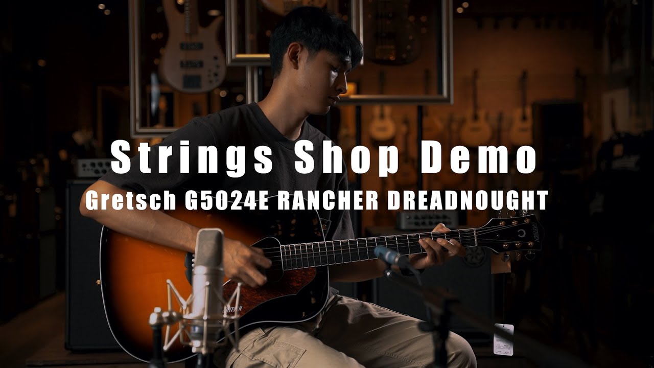 STRINGS SHOP DEMO : GRETSCH G5024E RANCHER DREADNOUGHT SUNBURST