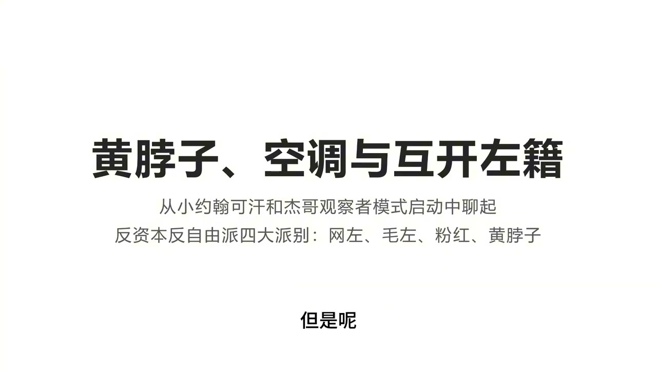 四大反自由派群体：粉红、黄脖子、网左、毛左 如何团结？ | 小约翰可汗 杰哥观察者模式启动中