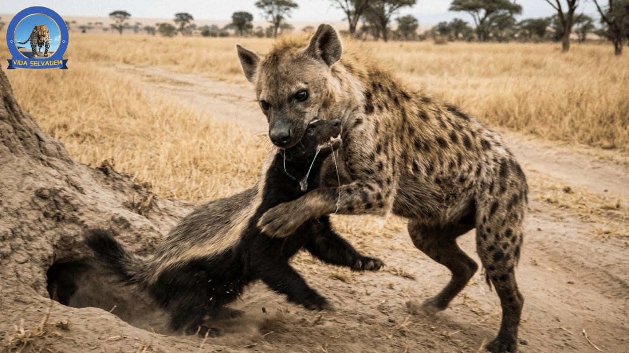 Texugo-do-mel – Quando a Hiena Recua Diante do Animal Sem Medo #animaisselvagens | Vida Selvagem