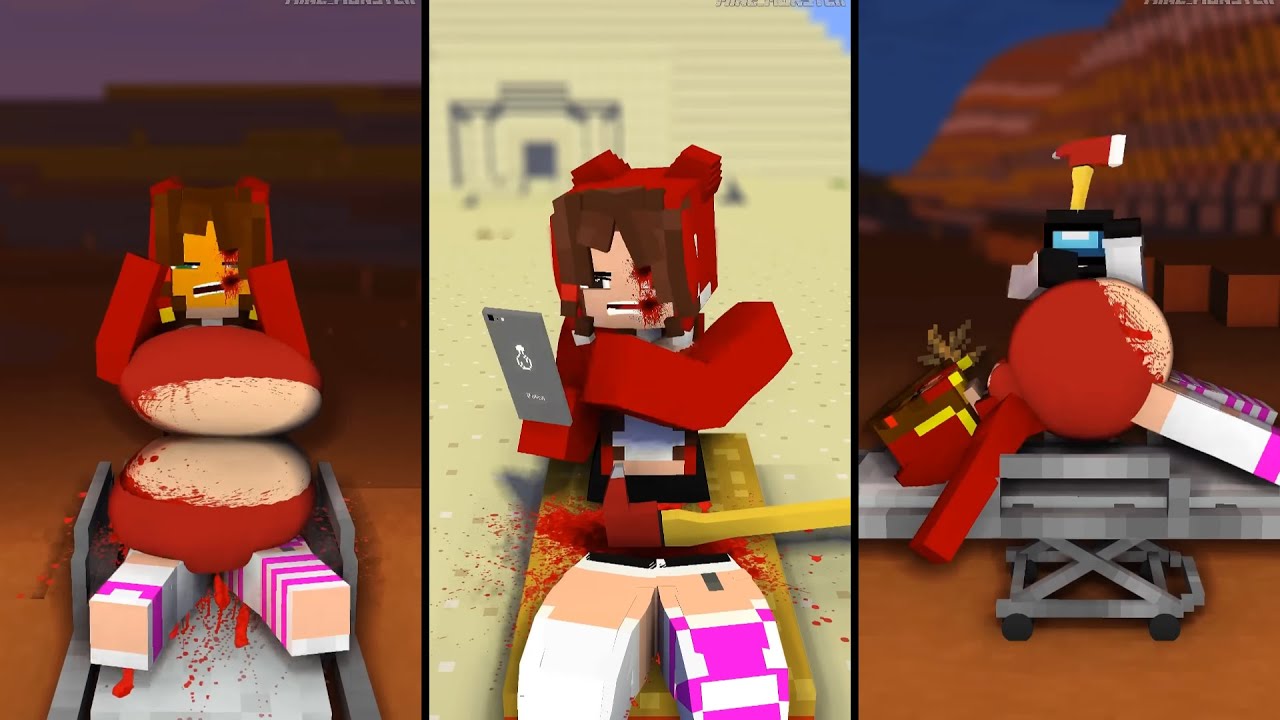 Minecraft JJ's sister want help to JJ for Vampire Team and Mickey | Minecraft Mix