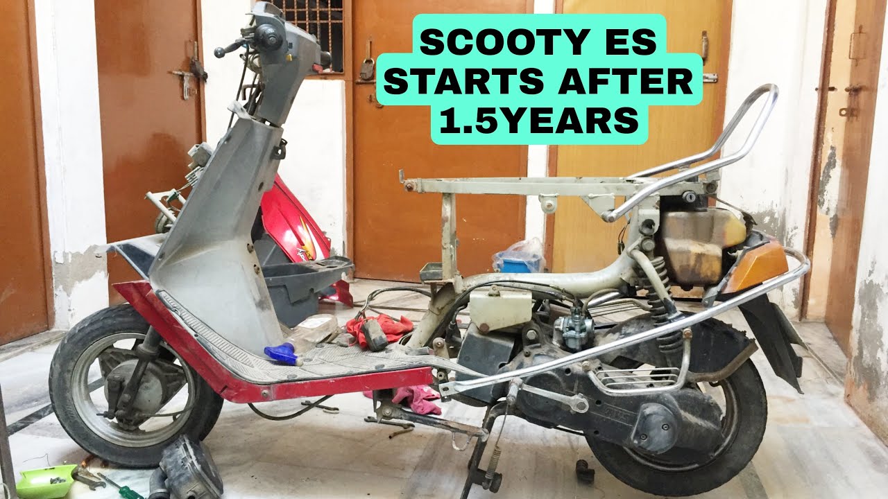 Запуск двигателя Scooty Es через 1,5 года | Двигатель TVS Scooty Es 2003 года выпуска, 60 куб. см