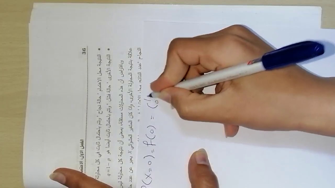 مادة الاساليب الكمية/ التوزيعات الاحتمالية المتقطعة الخاصة/ أ. توزيع ثنائي الحدين.