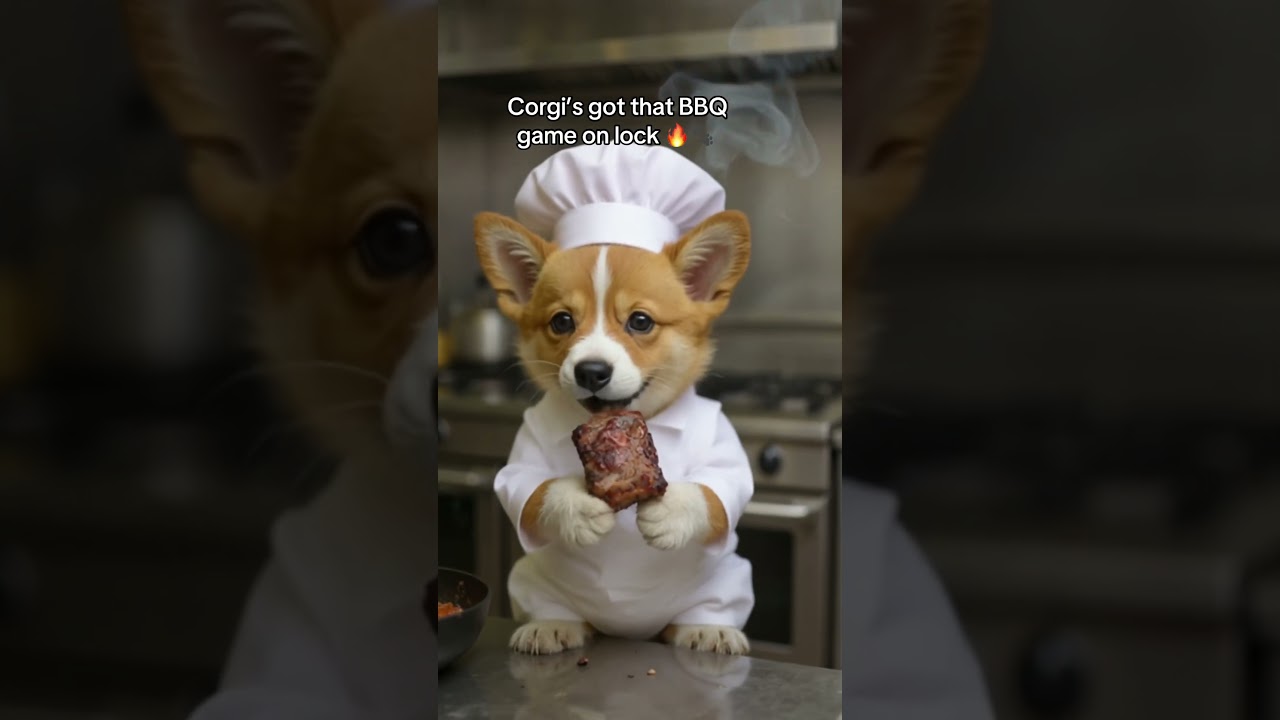 Corgi’s got that BBQ game on lock. 