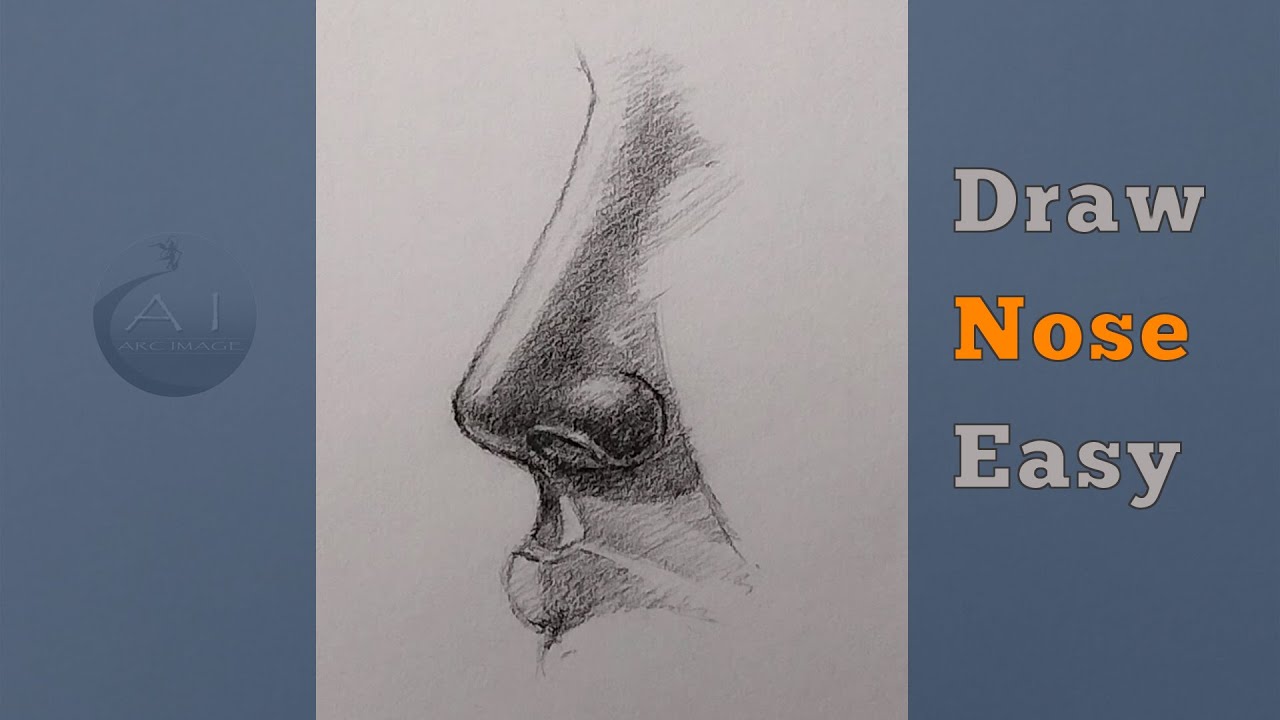 How to draw a nose From the side  | easy step by step | for beginners