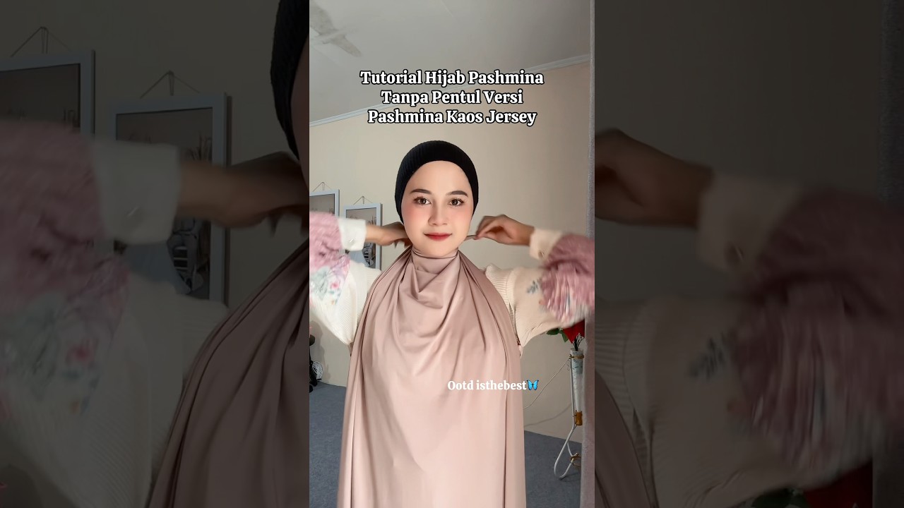 Tutorial hijab pashmina tanpa pentul #tutorialhijab #tutorial #pashminajersey