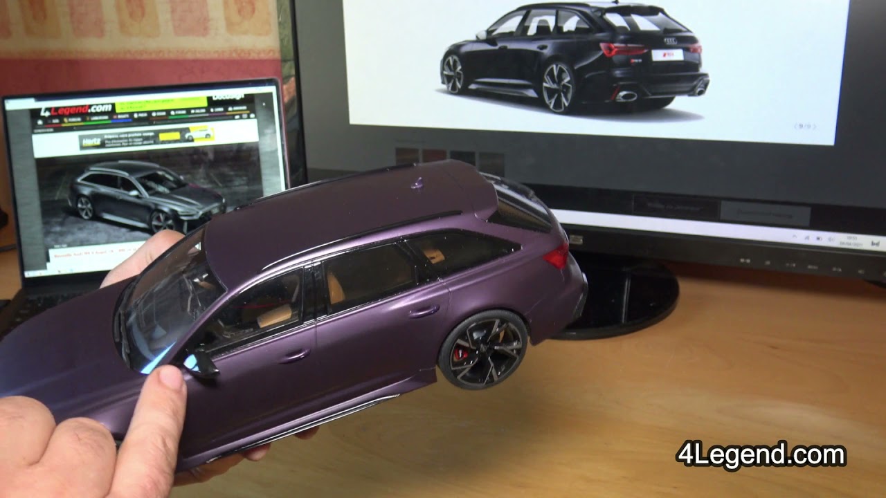 Unboxing Miniature Audi RS 6 Avant Purple GT Spirit 1:18 - 4Legend.com
