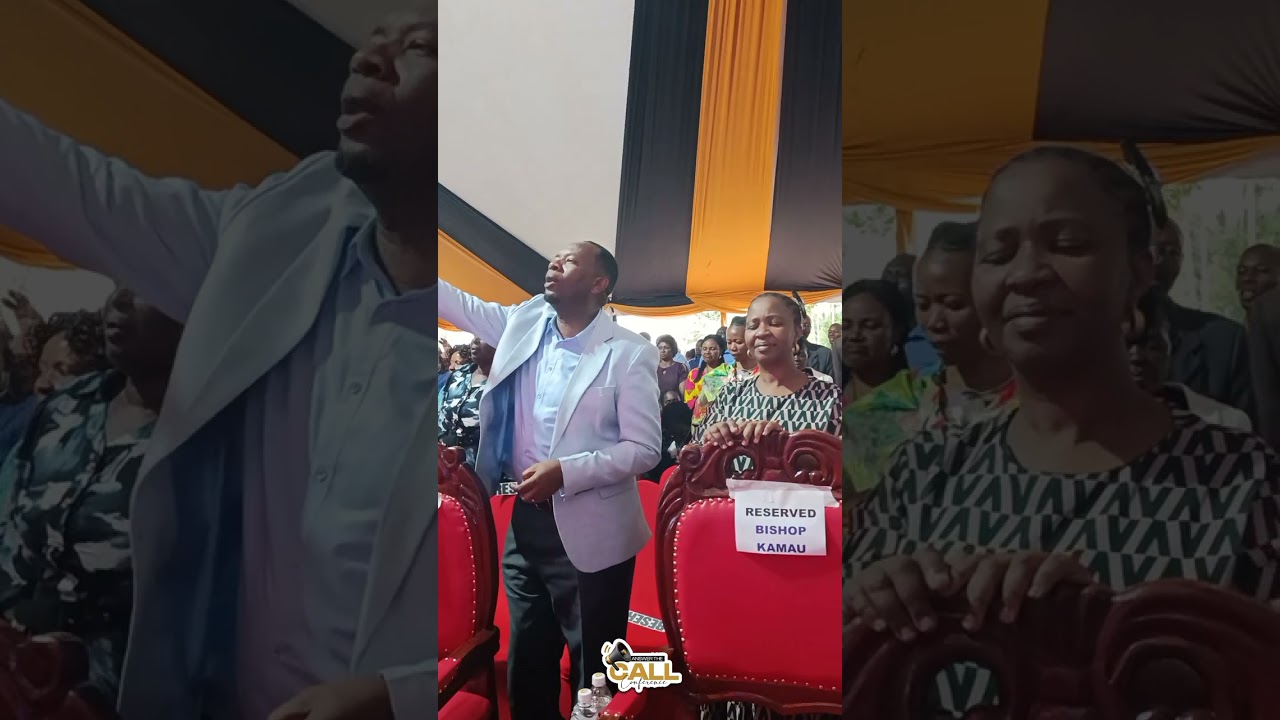 Apostle Jesse Karanja, Bishop Margret Wangari and Apostle Charles Irungu Ministering with a song.