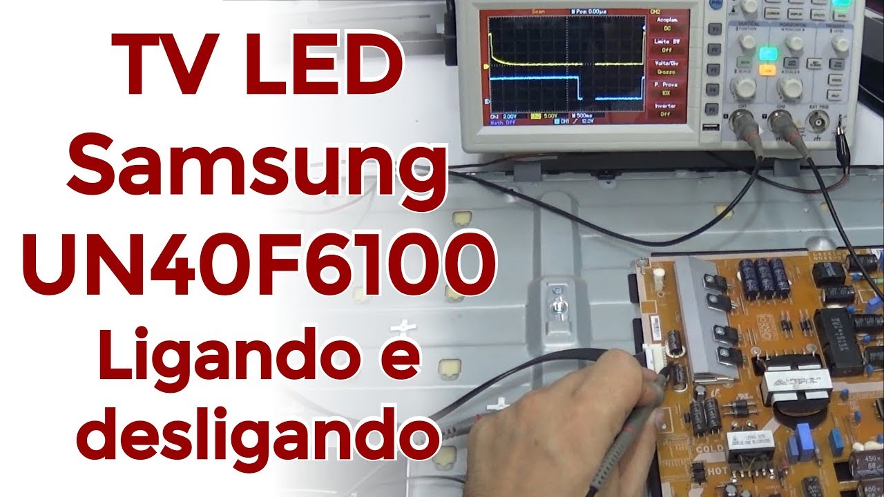 TV LED Samsung UN40F6100 Ligando e desligando