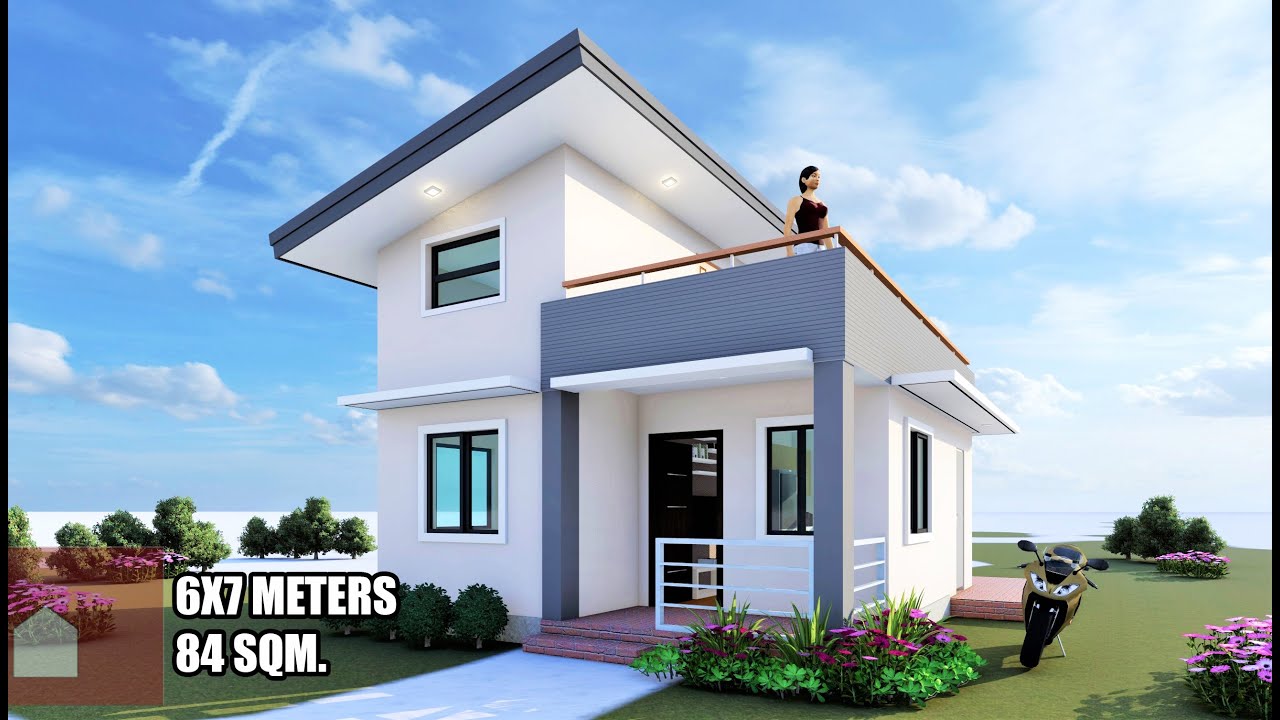 AMAZING HOUSE PLAN / SMALL HOUSE DESIGN 6X7 METERS - LOFT / 3 BEDROOM WITH ROOF DECK