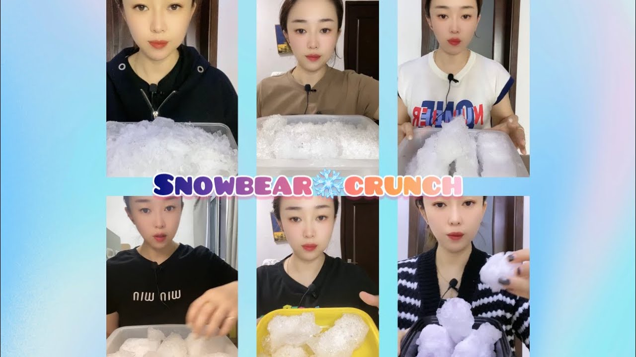 WHITE ICE | CRUSHED ICE | ICE RESHAPE | ICE EATING ASMR | SATISFYING CRUNCHES❄️🧊🤍