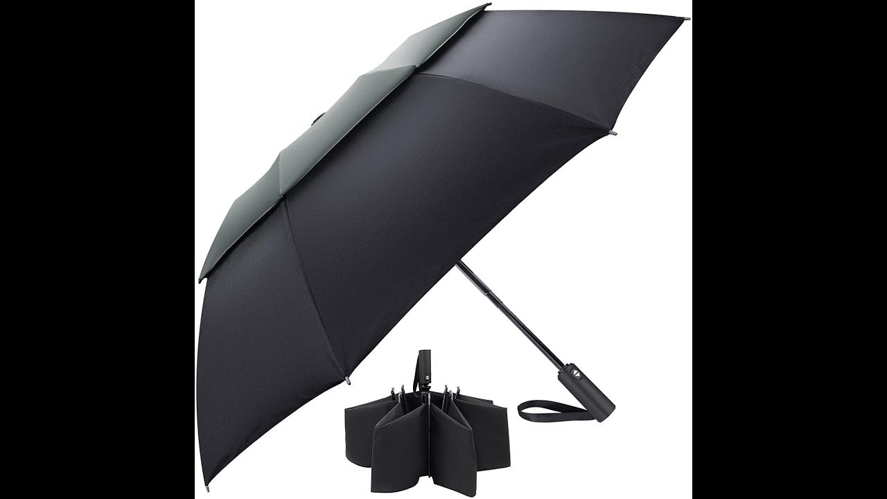 Windproof Umbrella, Vuteehy Travel Umbrella with 16 Ribs Double Canopy Construction  - Review