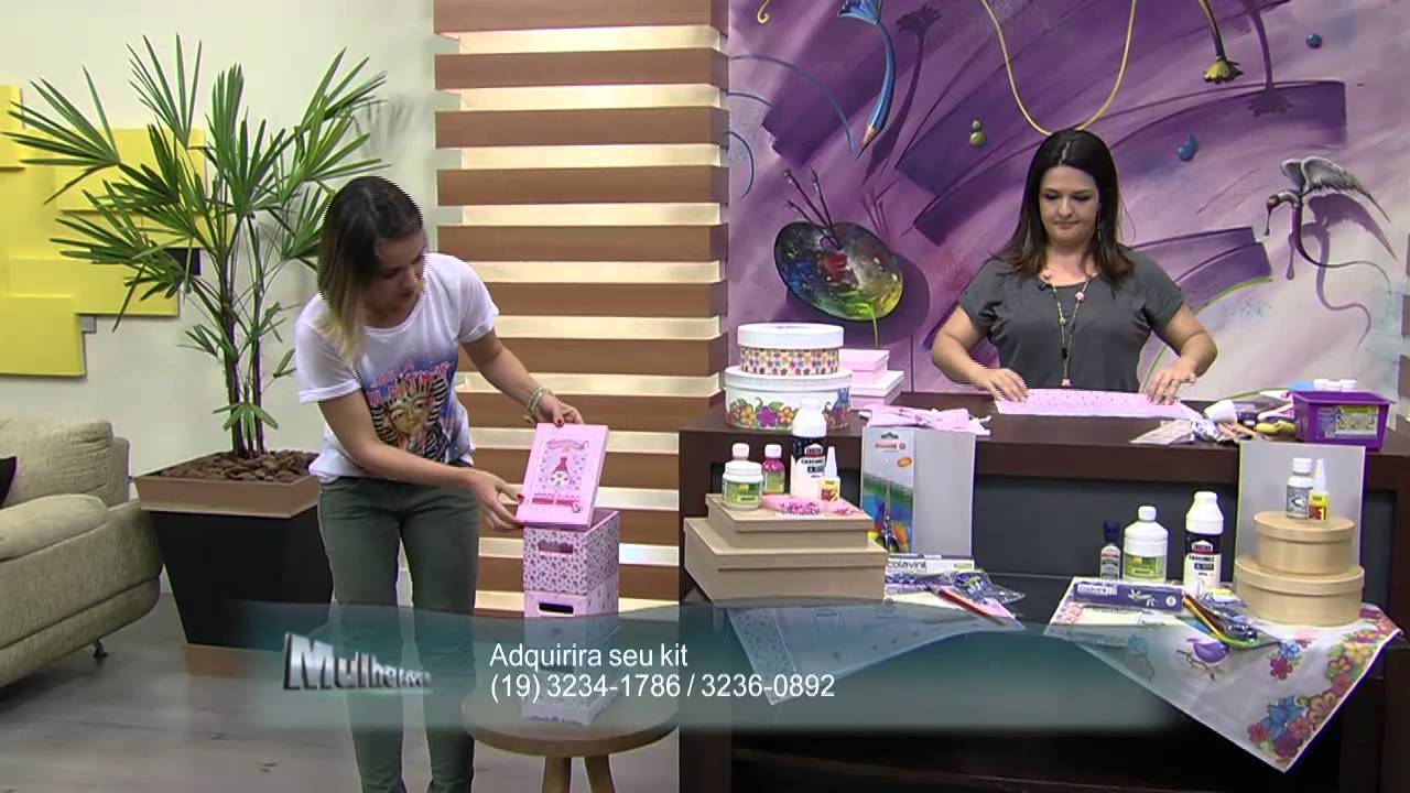 Mulher.com 09/08/2013 Marisa Magalhães - Conjunto caixas decoupage Parte 1/2