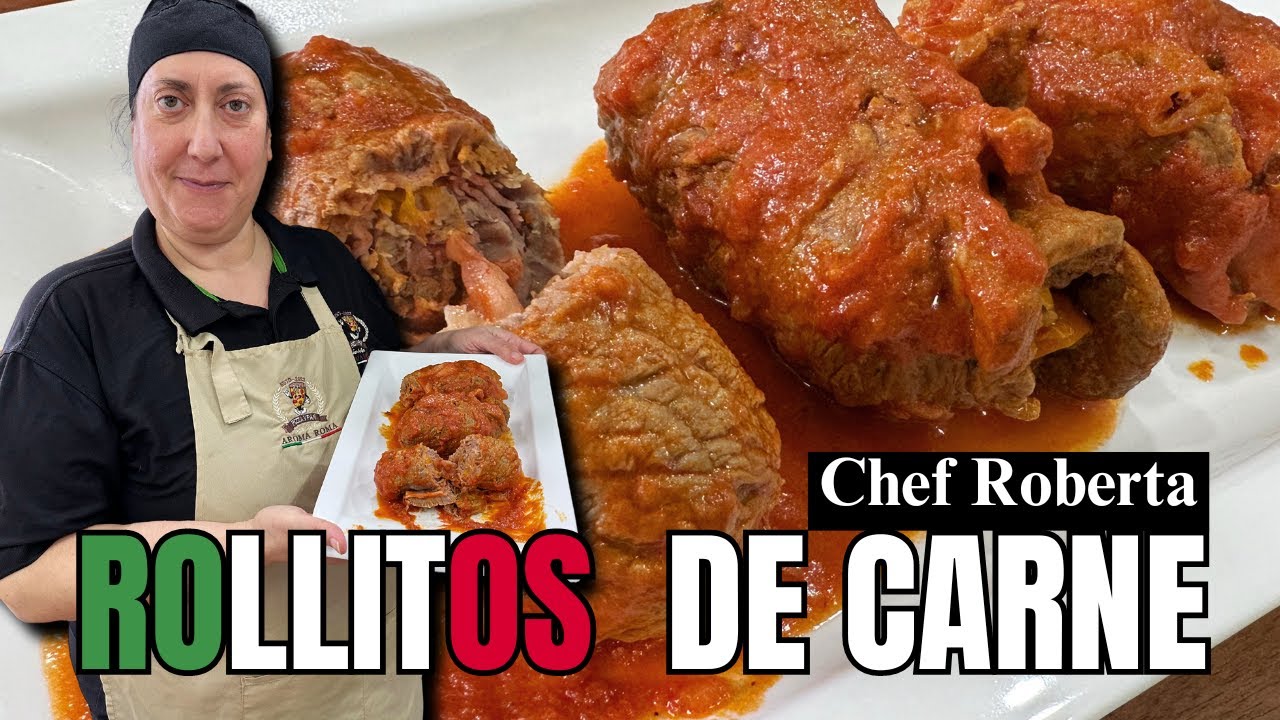 ROLLITOS de CARNE en SALSA! 🥩🇮🇹 La Receta de Chef Roberta || Aroma Roma