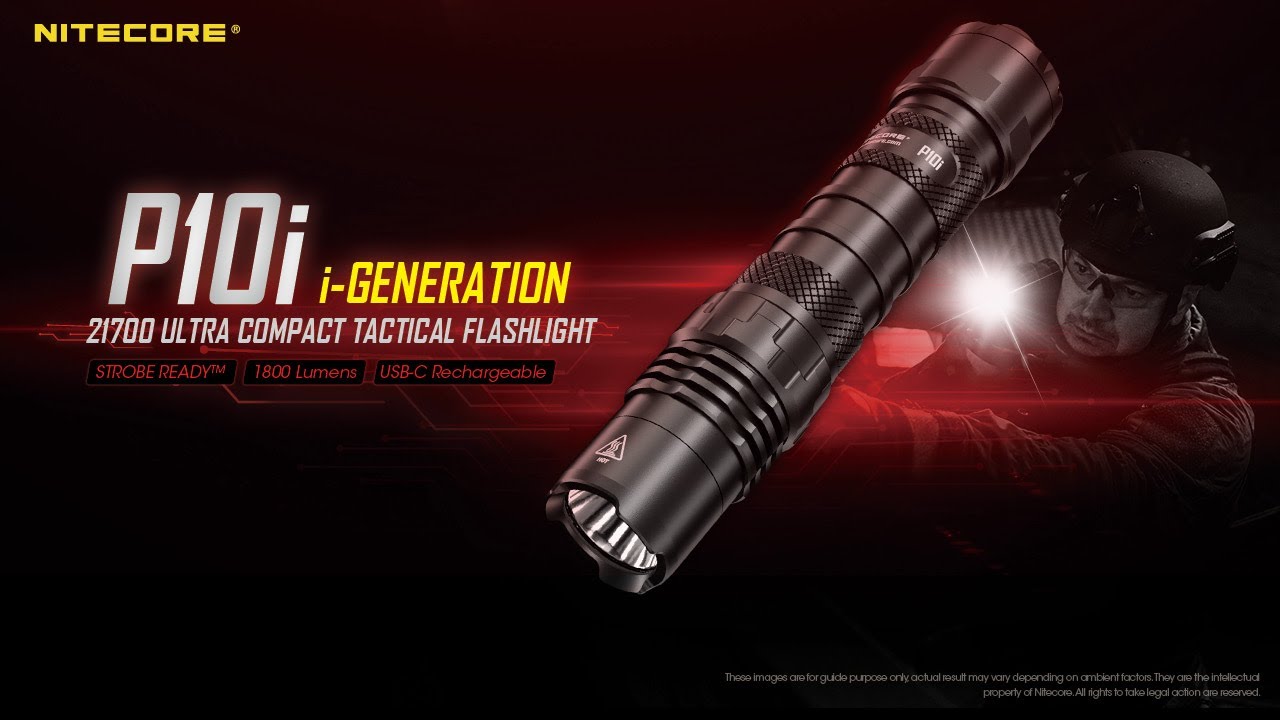 Nitecore P10i - 1800 Lumen USB-C Rechargeable Tactical Flashlight