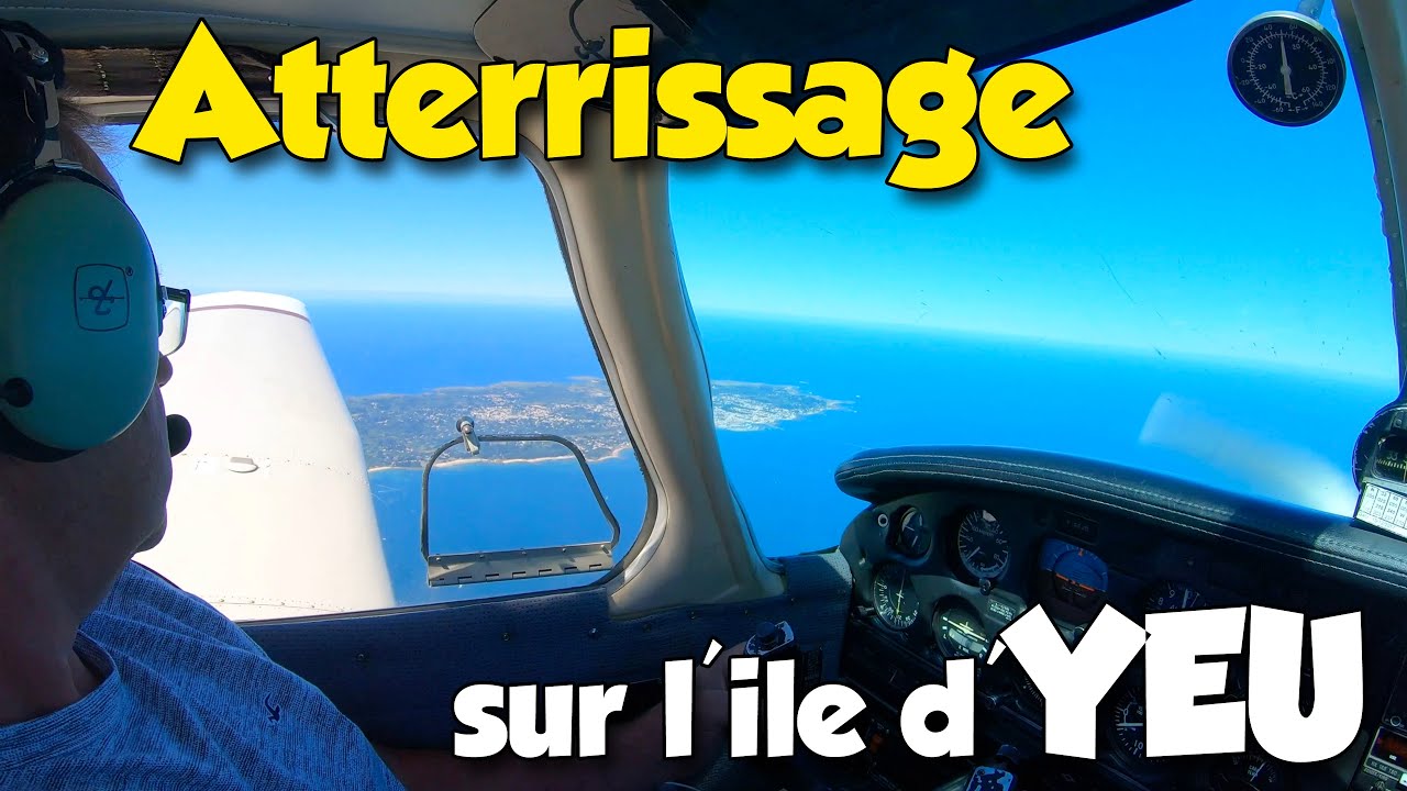 Atterrissage sur l'île d'YEU (LFEY) en PA28 ATC audio aero, 4k