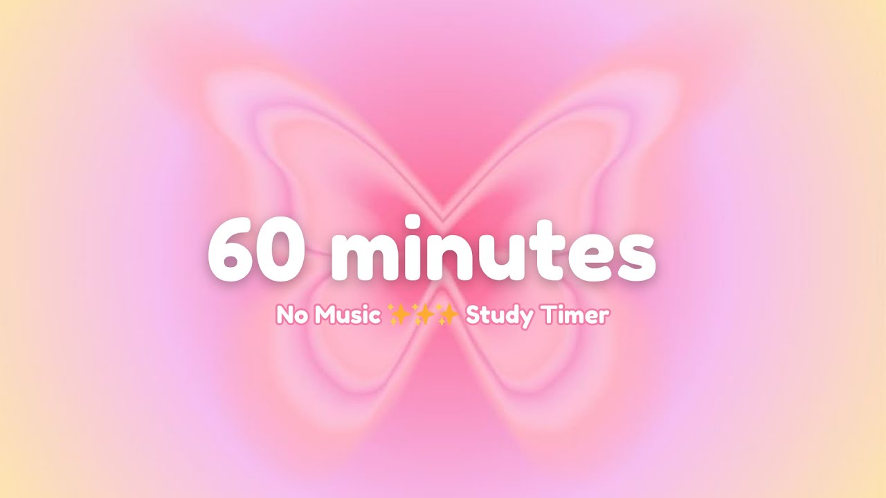 60 minutes pink study timer for deep focus & productivity ​​✨​ Butterfly Aesthetic Focus Countdown⏱️