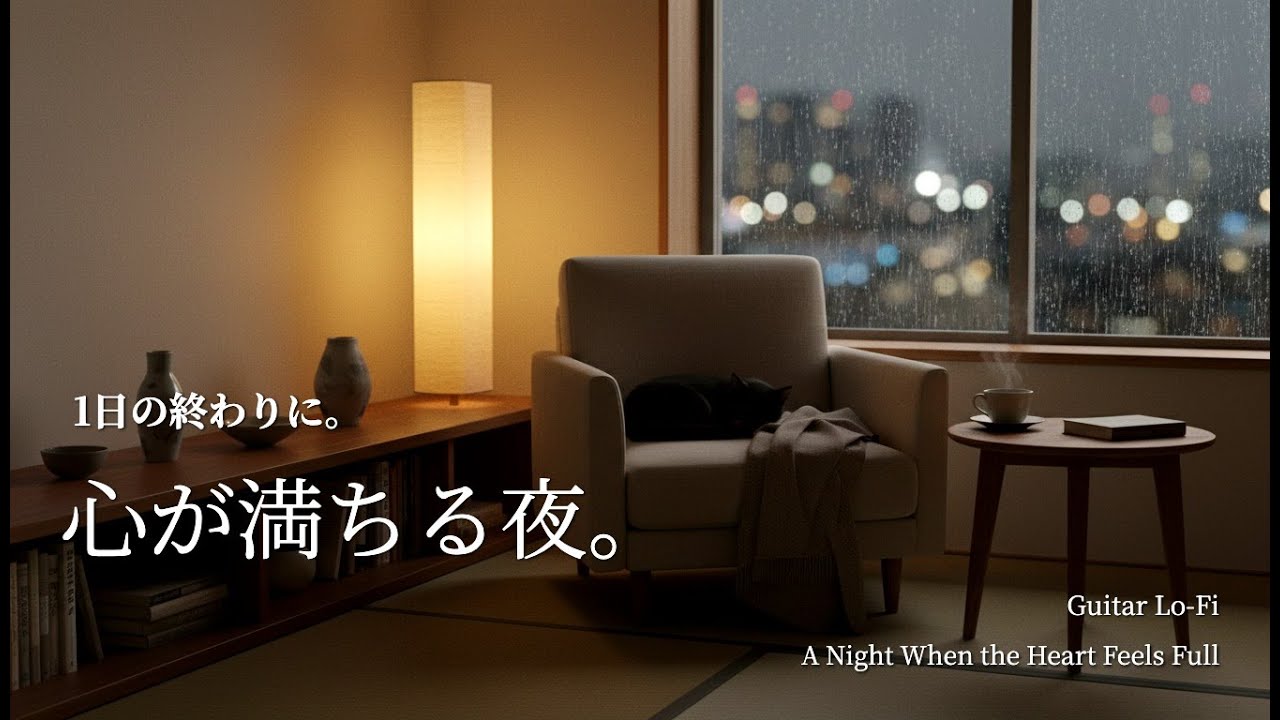 【夜の癒しBGM】1日の終わりに、灯りと音だけ。｜Only Light and Sound – Gentle Guitar Lo-Fi 🌙🎵