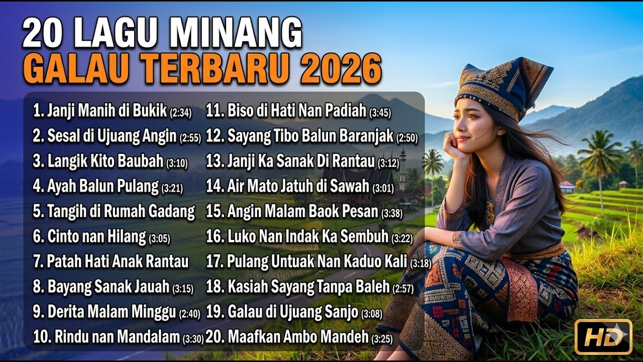 Full Playlist Lagu Minang Sedih Romantis 2026🌙Pemandangan Alam Menenangkan 1 Jam #laguminangterbaru