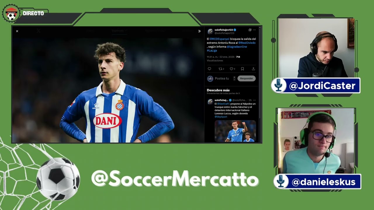 ⚽️🏟  #SoccerMercatto37: MERCADO DE INVIERNO EN DIRECTO con @JordiCaster i @danieleskus 🗣��
