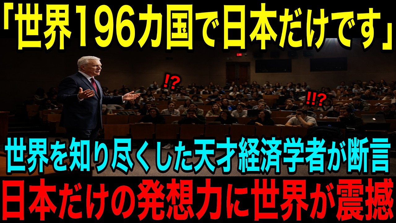 【海外の反応】「世界で日本だけなのです」世界中を巡ったケンブリッジ大学の名誉教授である経済学者が日本でしかやっていないあることに目を付け、その発想力に世界中が驚愕！