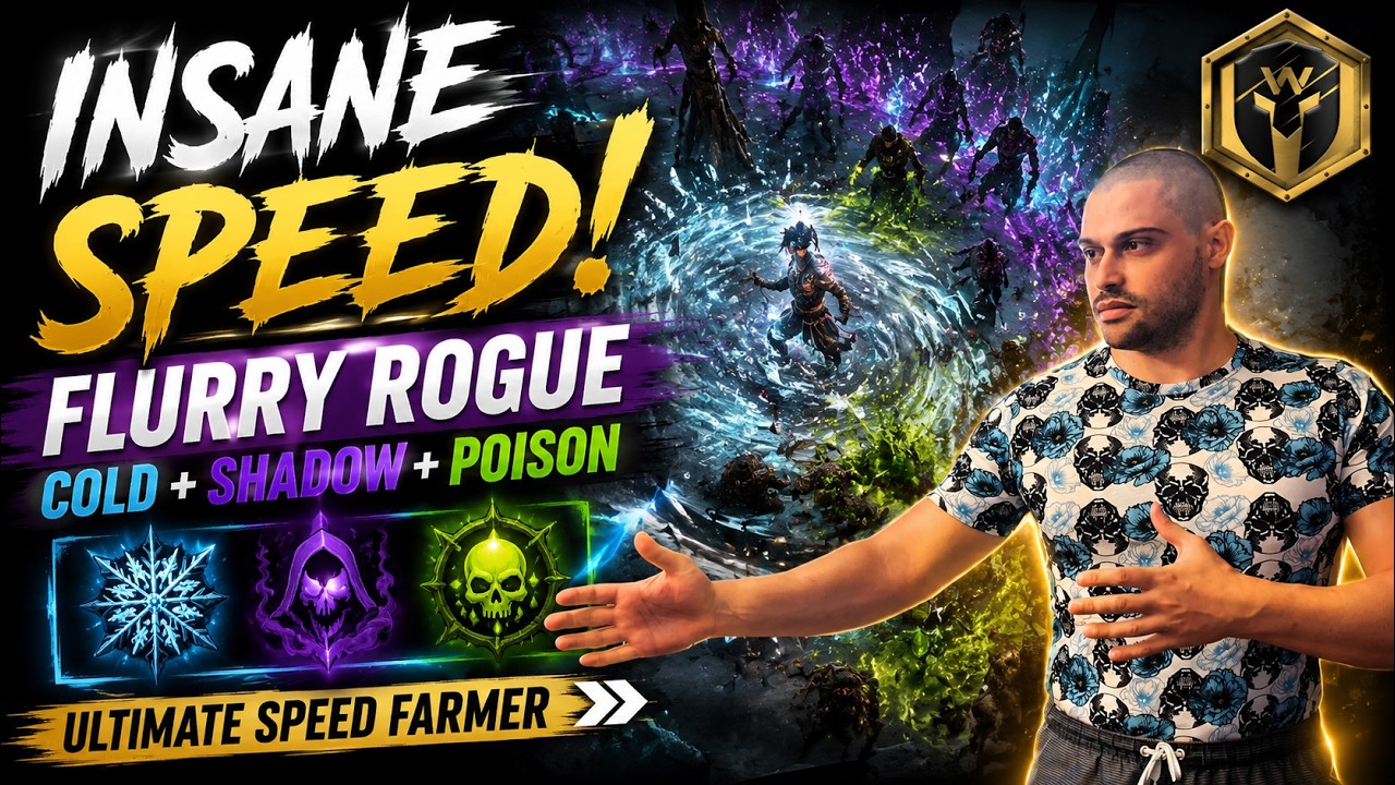 ULTIMATE Speed Farm Rogue - Cold Shadow Poison Flurry Build - Diablo 4 S14