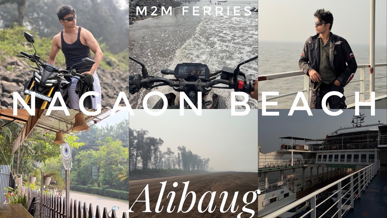 Nagaon Beach | Alibaug | Bike Ride Yamaha MT15 |M2M Ferries Mandwa to Mumbai | 