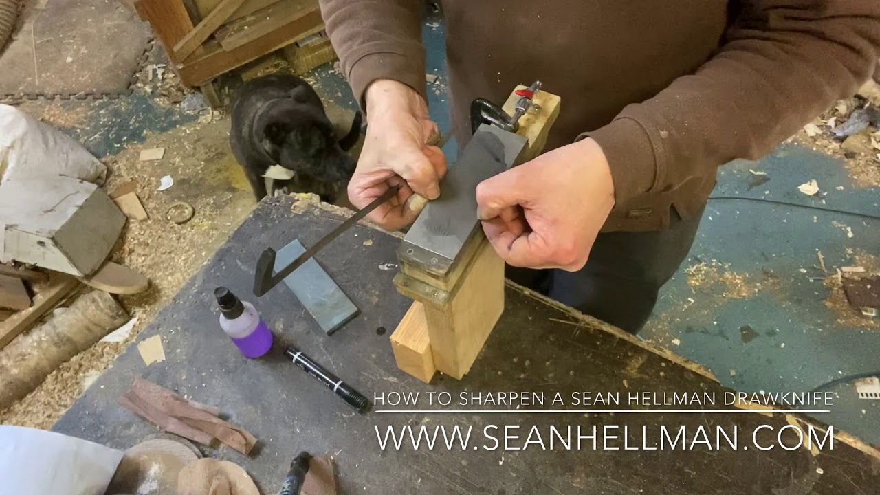Sharpen a drawknife