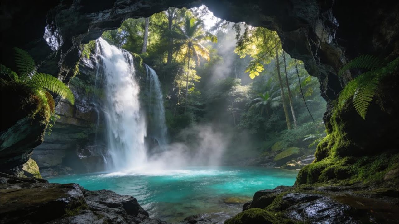Deep Sleep Waterfall Sounds LIVE 🌊 Relaxing Nature Ambience for Stress Relief